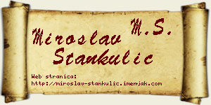 Miroslav Stankulić vizit kartica